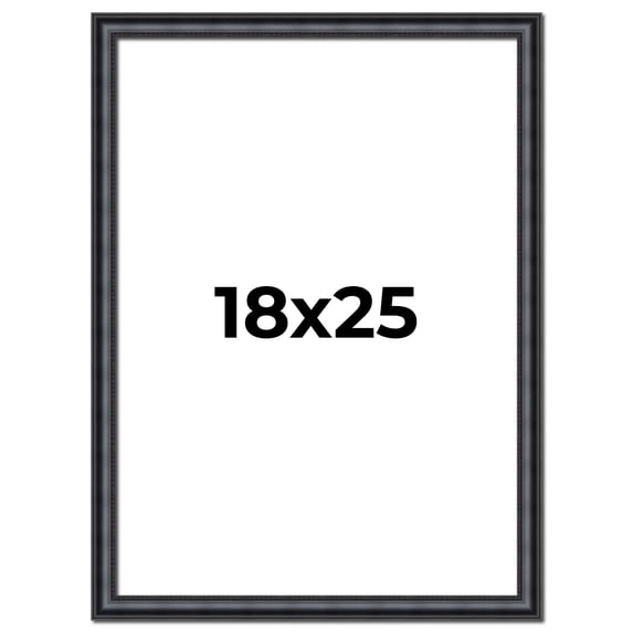 18x25 Frame Black Real Wood Picture Frame Width 1.25 inches | Interior Frame Depth 0.5 inches |