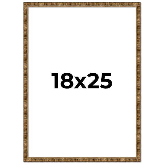 18x25 Frame Gold Kingsley Distressed Solid Wood Picture Frame Width 0.75 Inches | Interior Frame