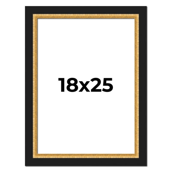 18x25 Frame Gold Real Wood Picture Frame Width 2.25 Inches | Interior Frame Depth 0.5 Inches |