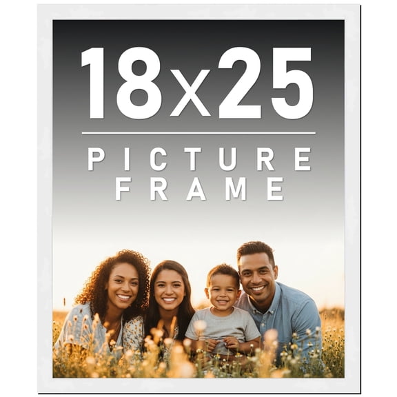 18x25 Frame White Solid Wood Picture Frame Includes UV Acrylic Shatter Guard Front, Acid Free Foam