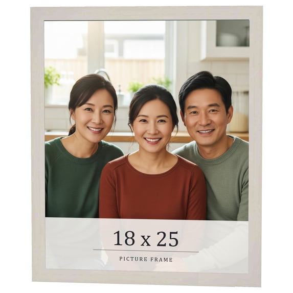 18x25 Frame White Wheat Solid Wood Picture Frame | Moulding Width 0.75 Inches | Interior Depth 0.5