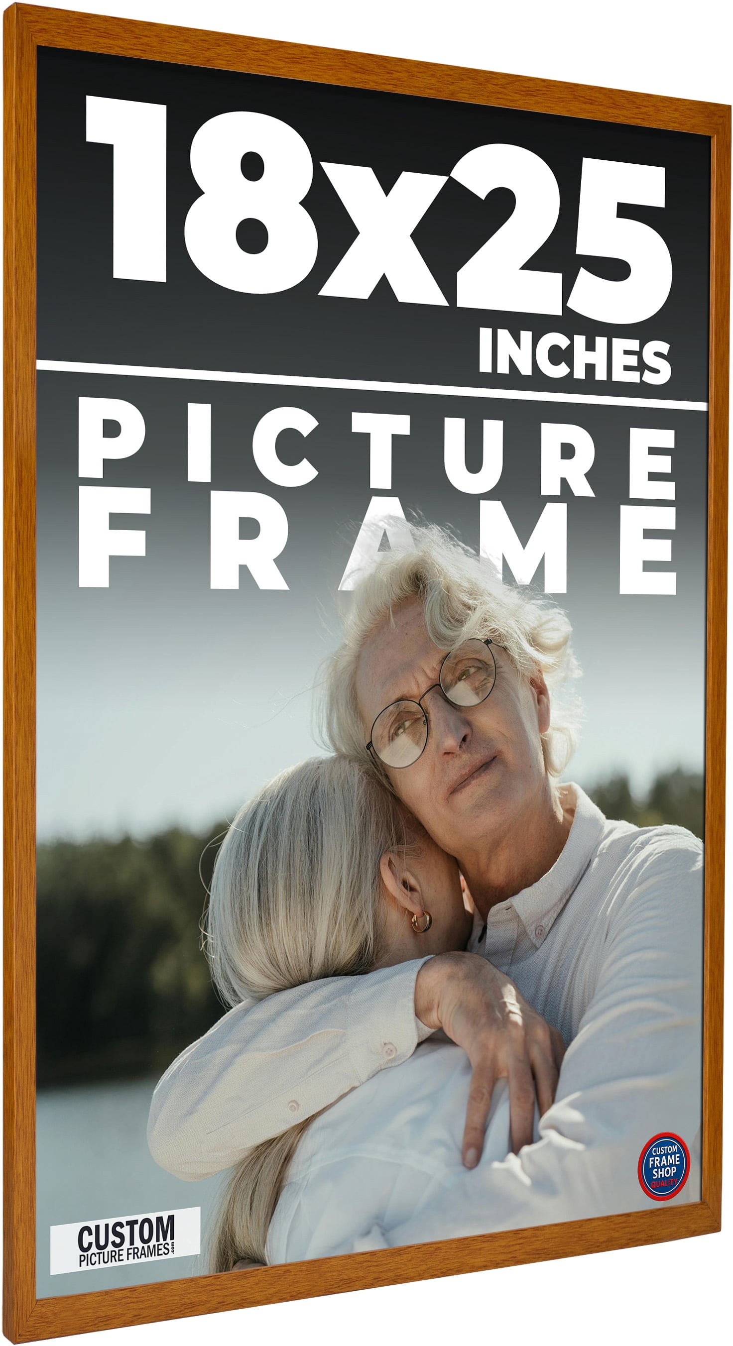 18x25 Honey Brown Real Wood Picture Frame Width 0.75 inches | Interior ...