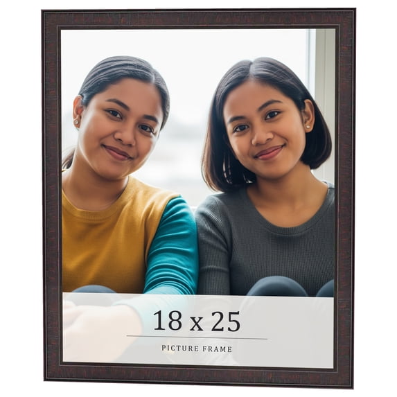 18x25 Rustic Brown Real Wood Picture Frame Width 0.75 inches | Interior Frame Depth 0.5 inches |