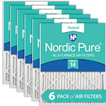 18x25x1 (17_1/2x24_1/2) Pleated MERV 14 Air Filters 6 Pack