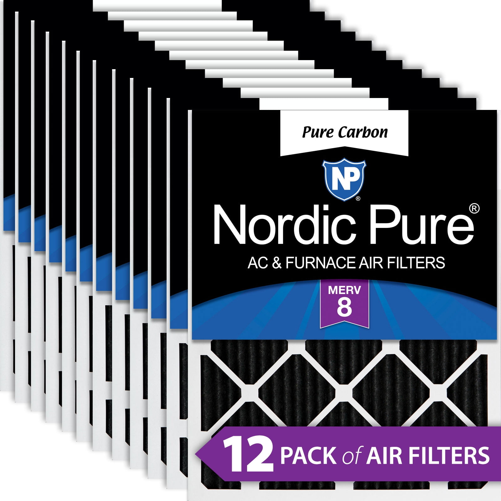 18x25x1 (17_1/2x24_1/2) Pure Carbon Odor Reduction Furnace Air Filters ...