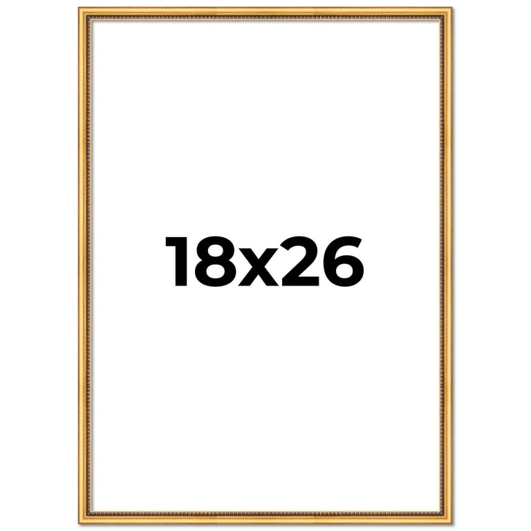 18x26 Frame Beaded Gold Solid Wood Picture Frame | 0.75 Inches
