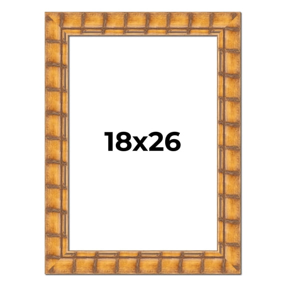 18x26 Frame Beige Real Wood Picture Frame Width 3 inches | Interior Frame Depth 0.5 inches |