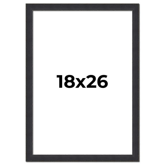 18x26 Frame Black Real Wood Picture Frame Width 1.25 Inches | Interior Frame Depth 0.5 Inches |