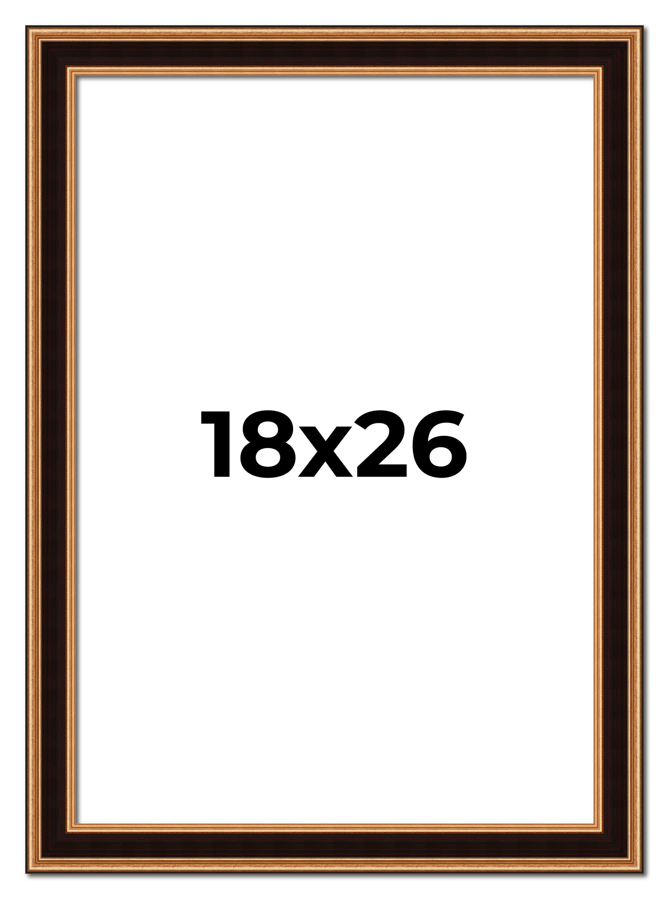 18x26 Frame Black and Gold Distressed Solid Wood Sonoma Picture