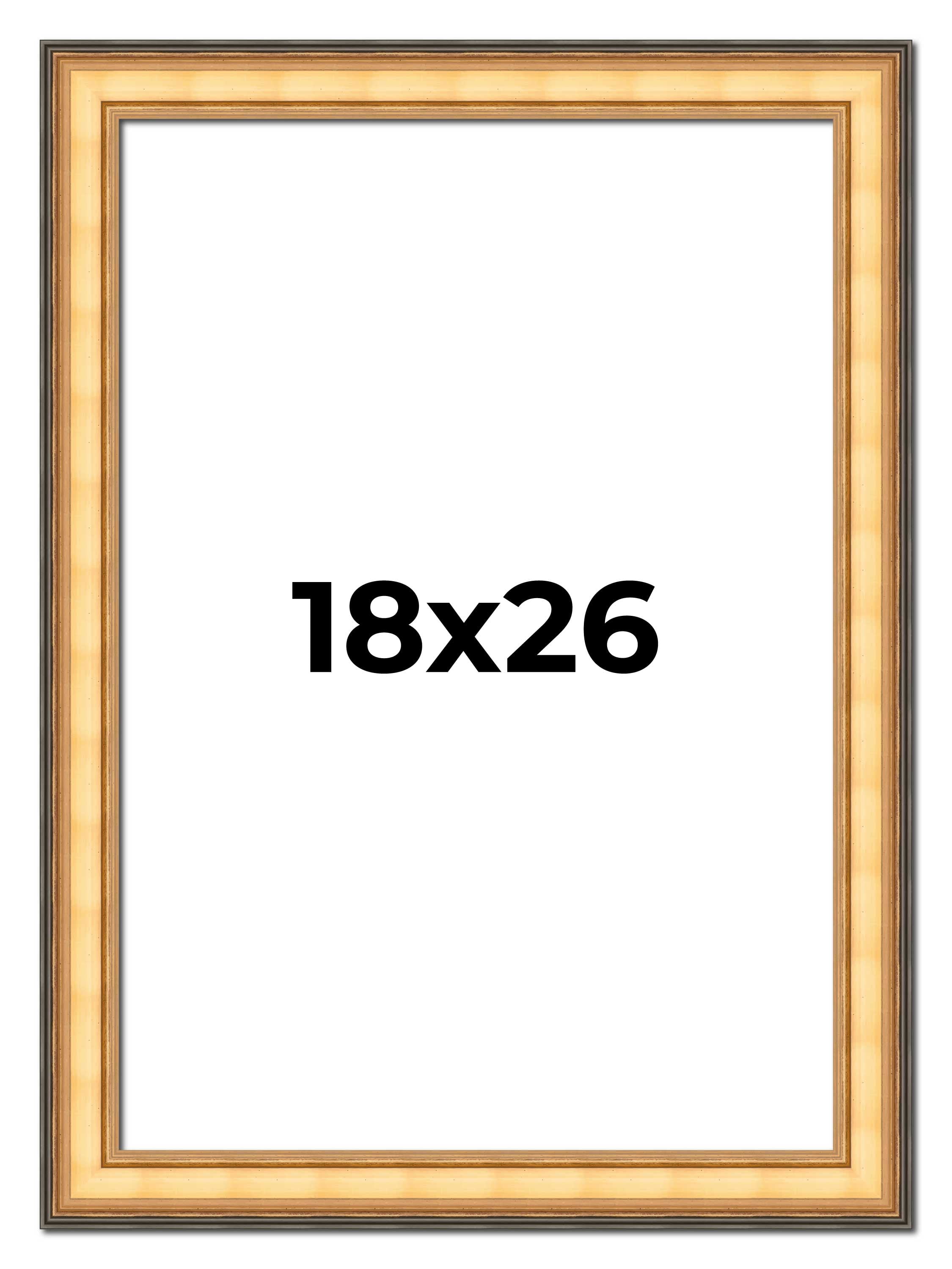 H078_A1フレームゴールド 18x26 Frame Beaded Gold Solid Wood Picture Frame | 0.75 Inches