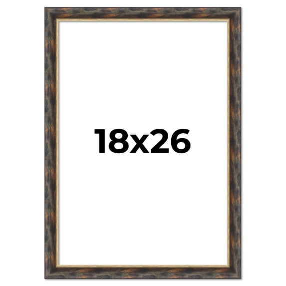 18x26 Frame Gold Real Wood Picture Frame Width 1.5 inches | Interior Frame Depth 0.5 inches |