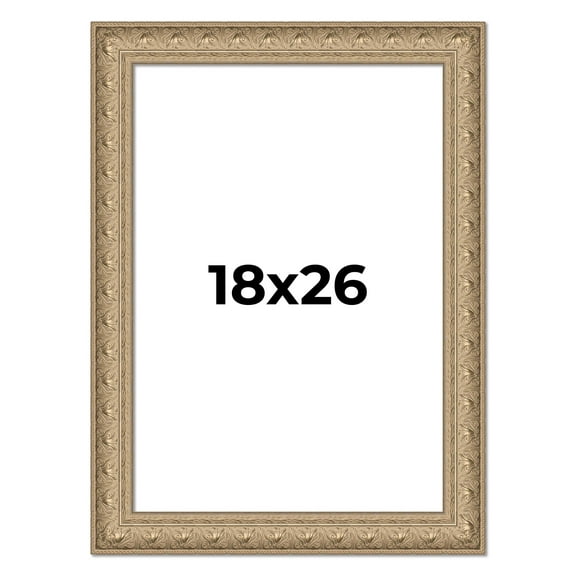 18x26 Frame Ornate Silver Beaded Solid Wood Picture Frame Width 2.5 Inches | Interior Depth 1