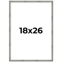 18x26 Frame Silver Grey Distressed Solid Wood Picture Frame | 0.75 Inch Moulding Width | Interior