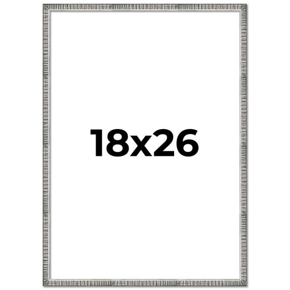 18x26 Frame Silver Picture Frame - Complete Modern Photo Frame Includes UV Acrylic Shatter Guard