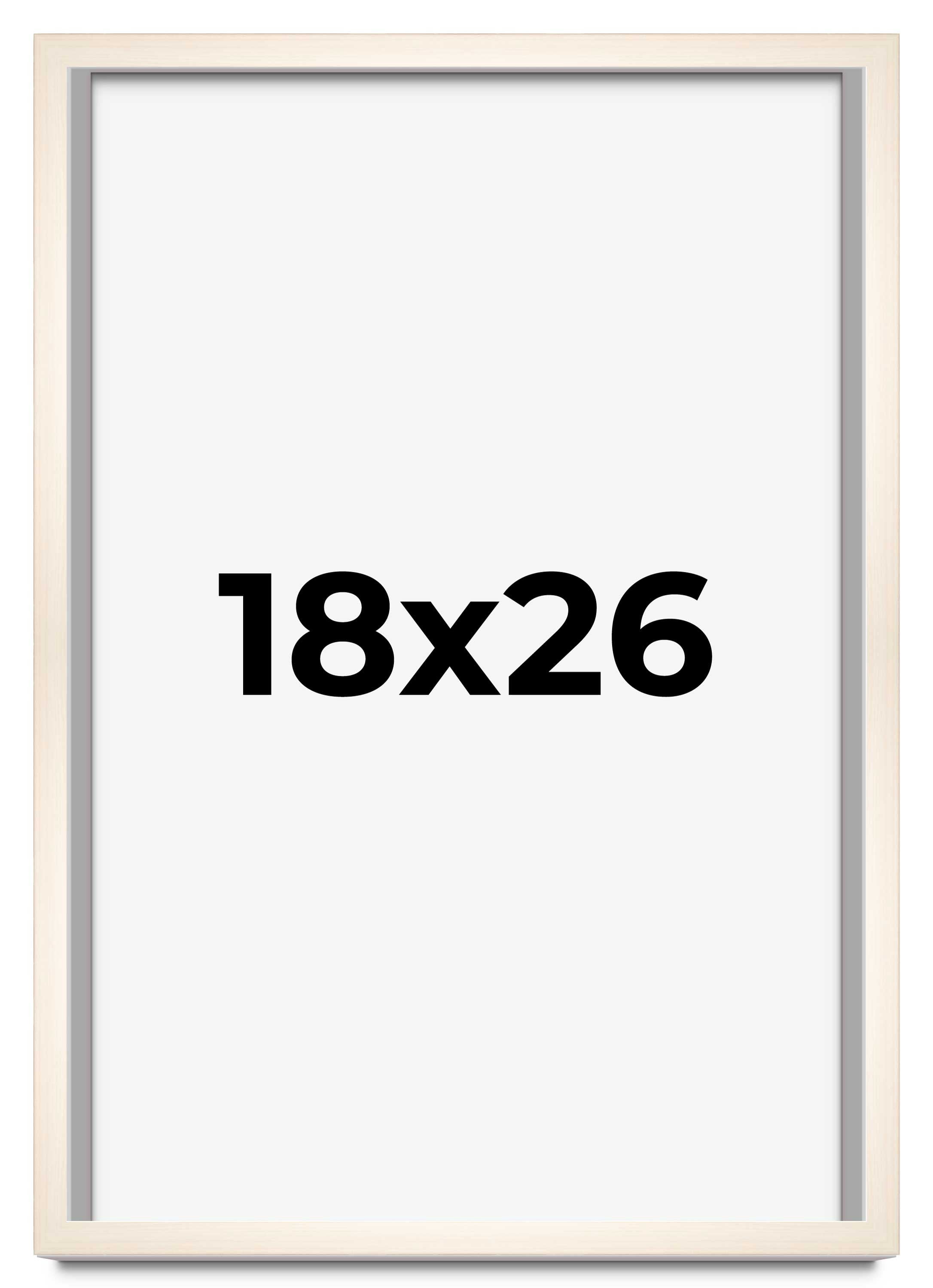 18x26 Frame White Wash Solid Wood Picture Frame | 0.75 Inch Moulding ...