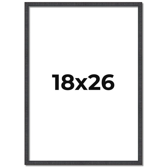 18x26 Rustic Brown Real Wood Picture Frame Width 0.75 inches | Interior Frame Depth 0.5 inches |