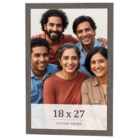 18x27 Frame Blue Kingsley Pewter Solid Wood Picture Frame Width 0.75 Inches |Interior Depth 0.5
