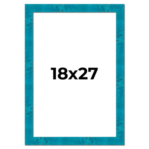 18x27 Frame Blue Teal Burl Wood Picture Frame | 1.75 Inch Moulding Width | Interior Frame Depth 0.5