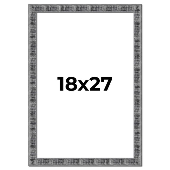 18x27 Frame Silver Black Rustic Sonoma Solid Wood Picture Frame | 1.5 Inch Moulding Width |