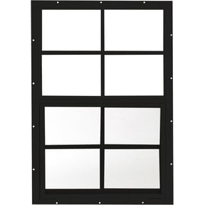 18x27 Shed Window, Flush Mount Sliding Window with Tempered Glass & Screen, Black, 1-Pack