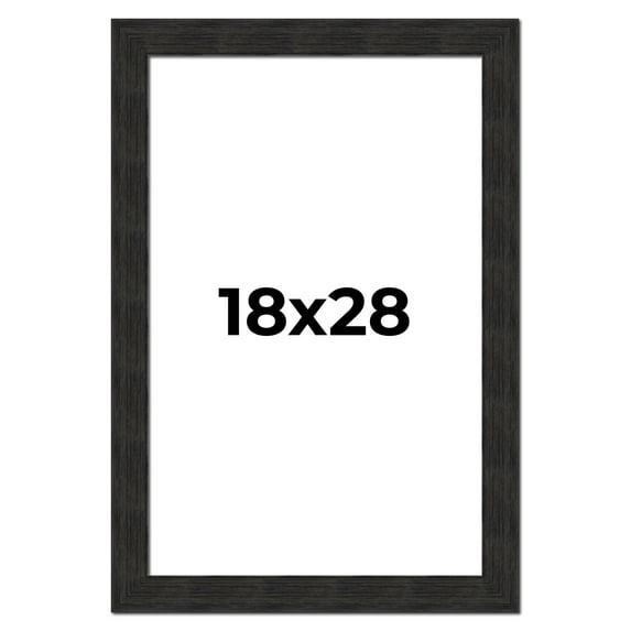 18x28 Contemporary Black Picture Frame - UV Acrylic, Foam Board Backing, Hanging Hardware