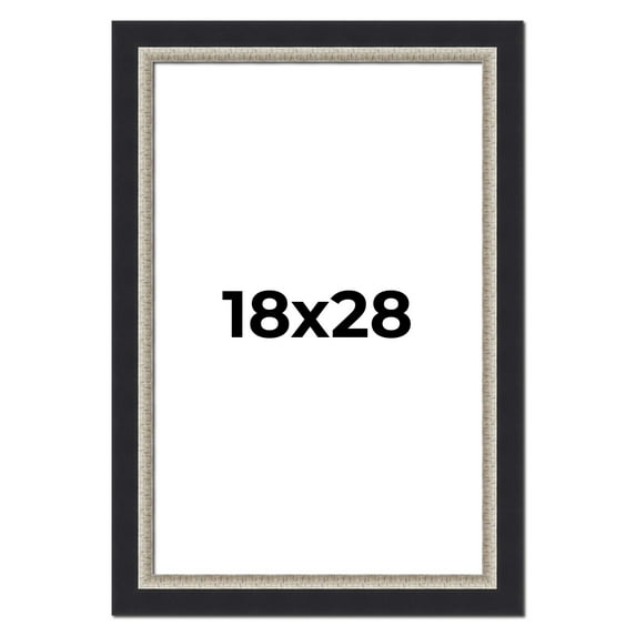18x28 Frame Black Real Wood Picture Frame Width 2.25 Inches | Interior Frame Depth 0.5 Inches |