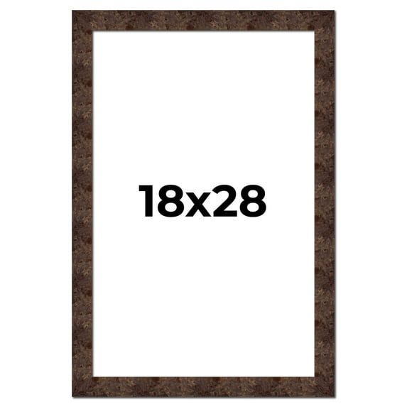 18x28 Frame Brown Burl Real Wood Picture Frame Width 1.625 Inches | Interior Frame Depth 0.5 Inches