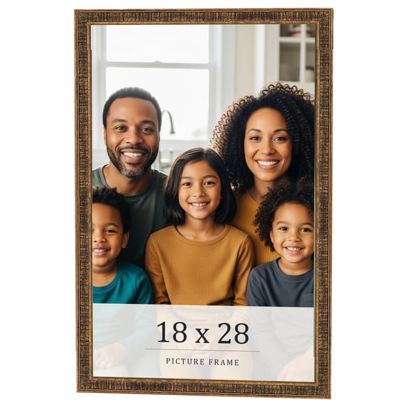 18x28 Frame Gold Kingsley Distressed Solid Wood Picture Frame Width 0.75 Inches | Interior Frame
