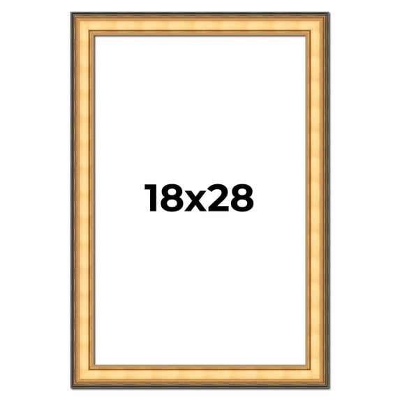 18x28 Frame Gold Plein Aire Solid Wood Picture Frame Width 2 Inches | Interior Frame Depth 0.5