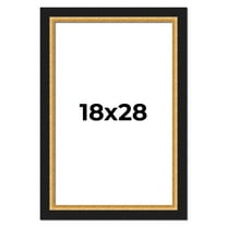 18x28 Frame Gold Real Wood Picture Frame Width 2.25 Inches | Interior Frame Depth 0.5 Inches |