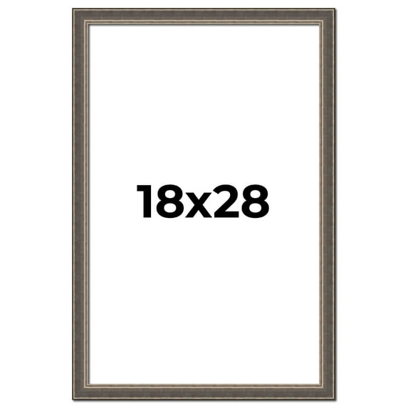 18x28 Frame Silver Real Wood Picture Frame Width 1.25 Inches | Interior Frame Depth 0.5 Inches |