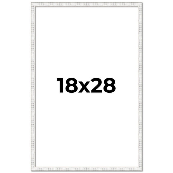 18x28 Frame White Real Wood Picture Frame Width 0.75 inches | Interior Frame Depth 0.5 inches |