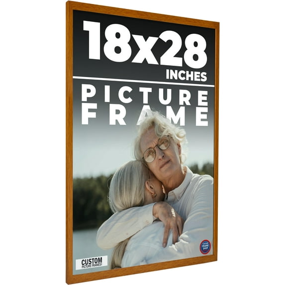 18x28 Honey Brown Real Wood Picture Frame Width 0.75 inches | Interior Frame Depth 0.5 inches |