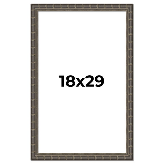 18x29 Frame Black Bamboo Solid Wood Picture Frame Width 1.5 Inches | Interior Frame Depth 0.5