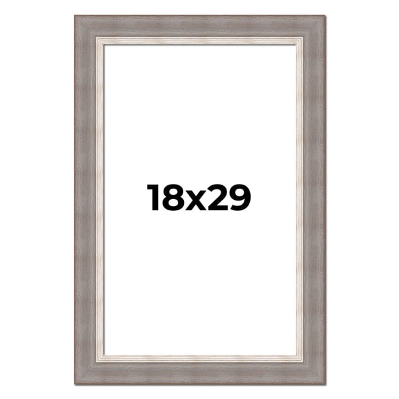 18x29 Frame Grey Real Wood Picture Frame Width 2.75 Inches | Interior Frame Depth 0.5 Inches |