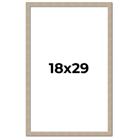 18x29 Frame Grey Solid Wood Picture Frame Width 1 Inches | Interior Frame Depth 0.5 Inches |