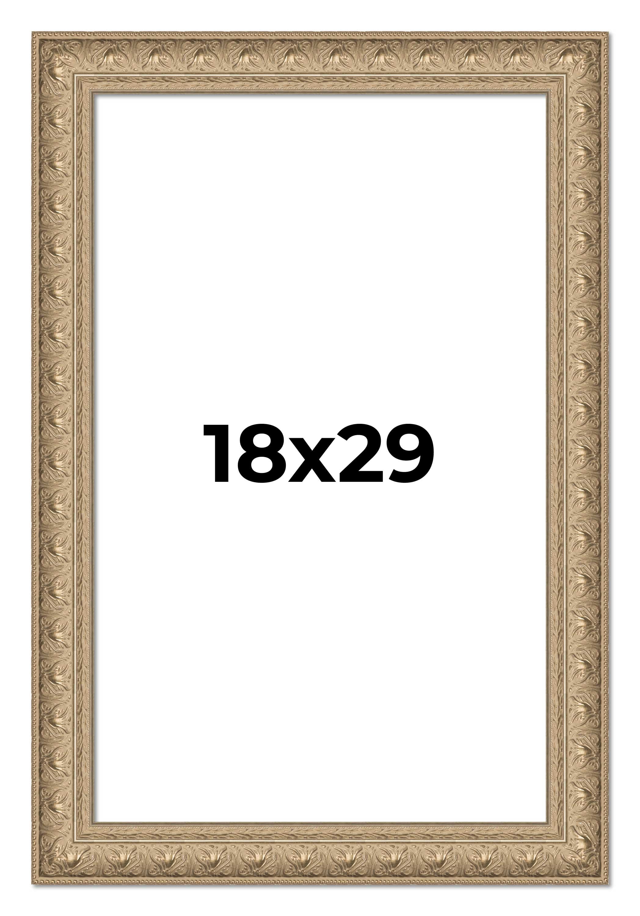 18x29 Frame Ornate Silver Beaded Solid Wood Picture Frame Width 2.5 ...