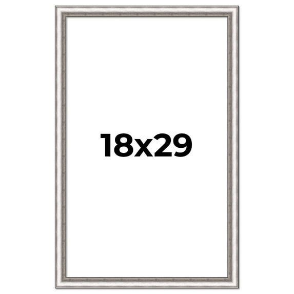 18x29 Frame Silver Real Wood Picture Frame Width 1.25 Inches | Interior Frame Depth 0.5 Inches |