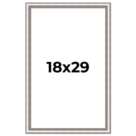 18x29 Frame Silver Real Wood Picture Frame Width 1.25 Inches | Interior Frame Depth 0.5 Inches |