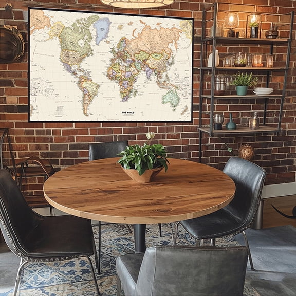 18x29 Inch Elementary Social Studies World Map - Fade-Resistant Fabric for Desks & Homeschool Kits