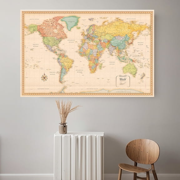 18x29 Inch Kids World Map - Educational Chart for Bedrooms & Elementary Social Studies