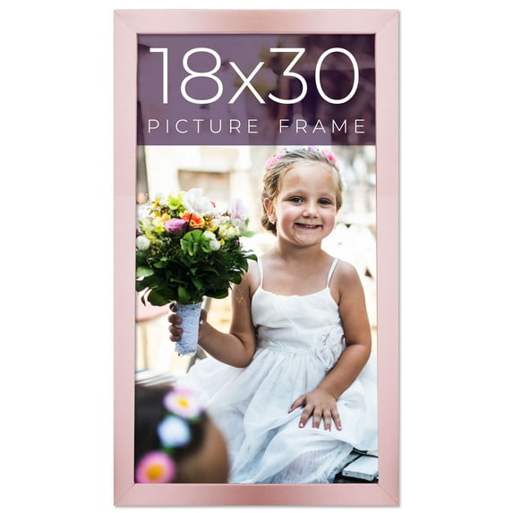 18x30 Annie Rose Gold Picture Frame - Contemporary Picture Frame Complete With UV Acrylic, Foam