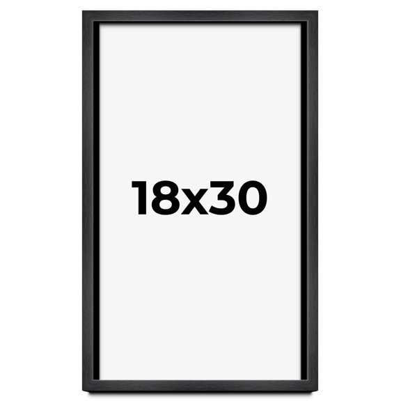 18x30 Frame Black Charcoal Grey Wood Textured Picture Frame | 0.75 Inch Moulding Width | Gunmetal