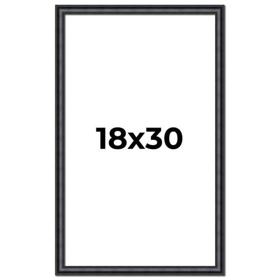 18x30 Frame Black Real Wood Picture Frame Width 1.25 inches | Interior Frame Depth 0.5 inches |