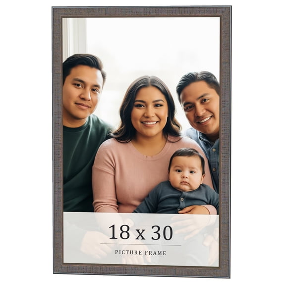 18x30 Frame Blue Kingsley Pewter Solid Wood Picture Frame Width 0.75 Inches |Interior Depth 0.5