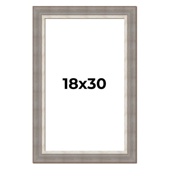 18x30 Frame Grey Real Wood Picture Frame Width 2.75 Inches | Interior Frame Depth 0.5 Inches |
