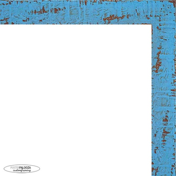 18x30 Shabby Chic Blue Picture Frame - UV Acrylic, Foam Board Backing, Hanging Hardware