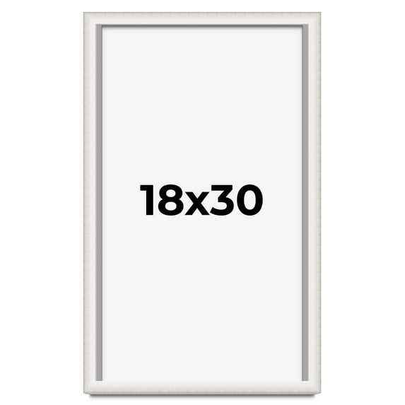 18x30 Shadow Box Silver Brushed Striped Display Frame | 1.625 Inches Deep | 1 Inch Moulding Width |
