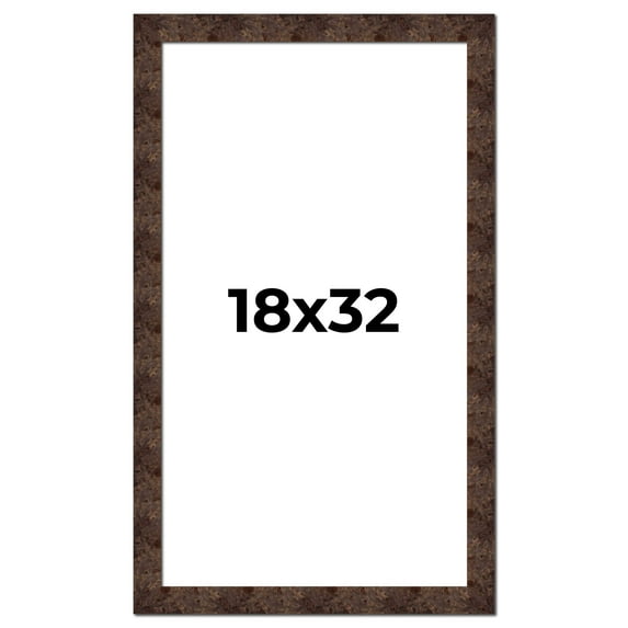 18x32 Frame Brown Burl Real Wood Picture Frame Width 1.625 Inches | Interior Frame Depth 0.5 Inches
