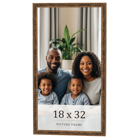 18x32 Frame Gold Kingsley Distressed Solid Wood Picture Frame Width 0.75 Inches | Interior Frame